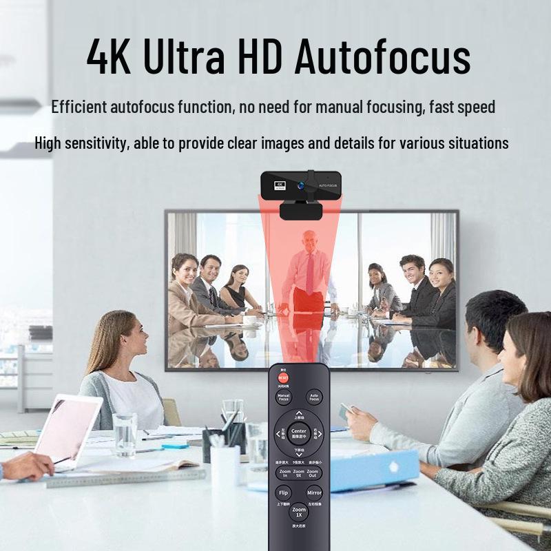 4K USB Webcam with Microphone for Online Classes and Live Streaming (Driver-Free)