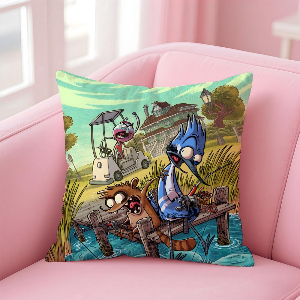 Regular Show Pillow American Cartoon Cushion Cover Linen Pillowcase Cover Soft Decor For Sofa Home Room
