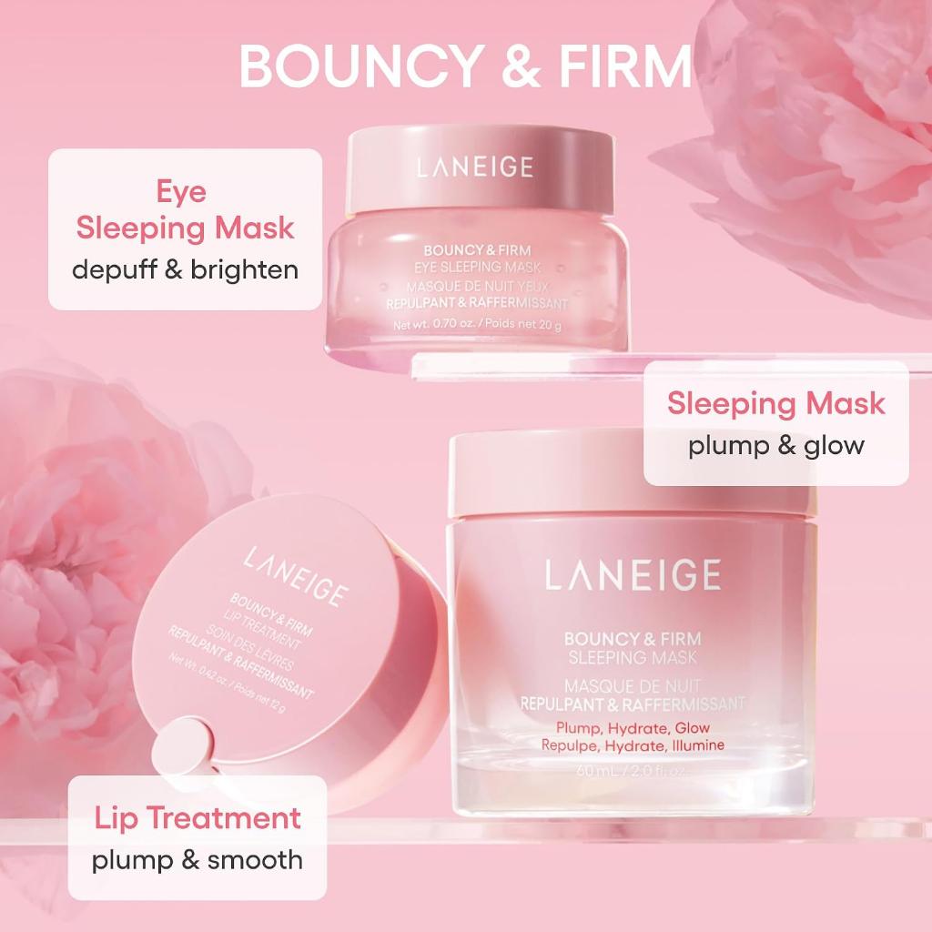 LANEIGE Bouncy & Firm Eye Sleeping Mask 20g Collagen Peptide Caffeine Firming Depuffing Anti Wrinkle Eye Care