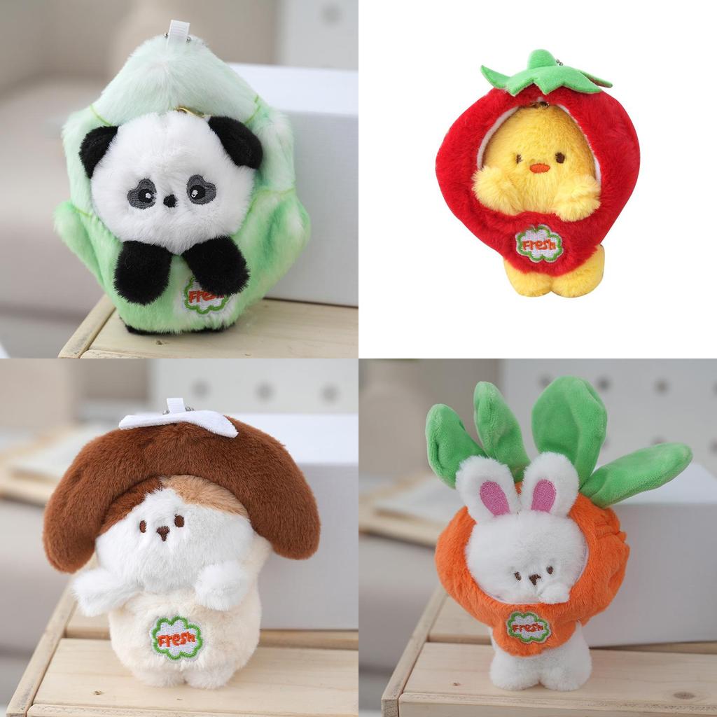 Adorable Strawberry Rabbit Plush Pillow Cute Stuffed Animal Toy For Kids