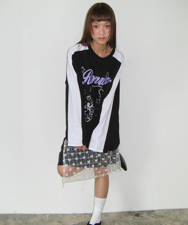 RONRON Colored Crayon Cat Long Sleeve Black