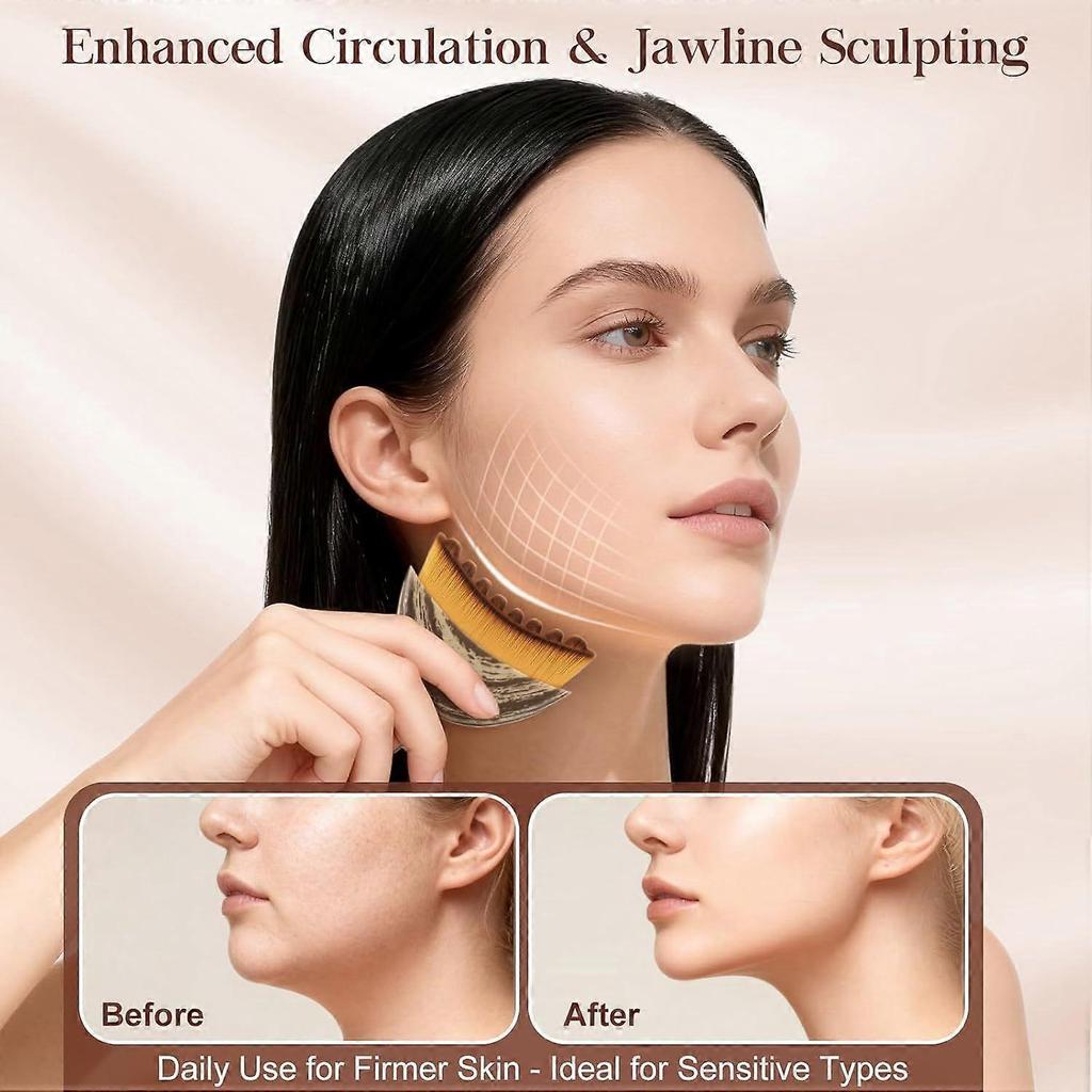 Lymphatische Kontur Gesichts-Pinsel - Lymphdrainage-Massagegerät zur Reduzierung des Doppelkinn & Kieferkonturierung, Ultra-weiche Borsten für Lymphdrainage,