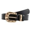 Minimalist Pu Alloy Buckle Belt For Women With Irregular Texture For Casual And Office Wear