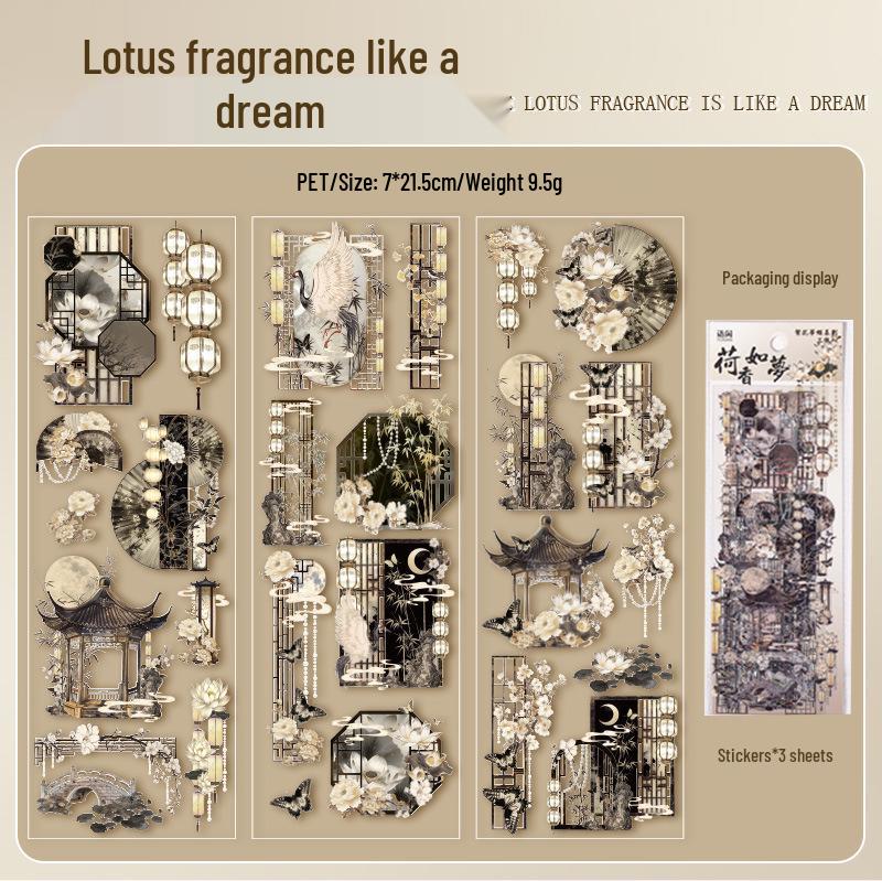 Водонепроницаемые ПЭТ-наклейки Yuxian: Серия  Цветочный сон  с бабочками для DIY-журнала и коллажа.