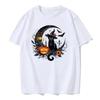 Jack Lanterns  Women Ghost Pumpkin Bat Skeleton Print Round Neck Pullovers Cotton Shirt Graphic T Shirts Y2k Top Harajuku Tops