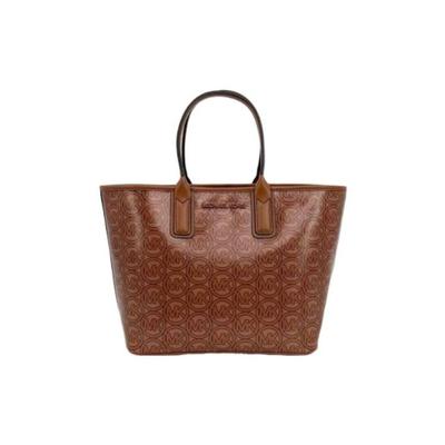 Vintage Floral Print Faux Leather Tote Bag Women Tote Bags Caramel 35H1T2JT1C-LUGGAGE