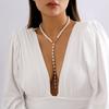 Bohemian Pearl Necklace Goth Y-Shaped Necklace Elegant Retro Clavicle Chain  Gift Idea
