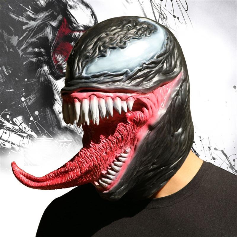 Superhrdina Film Cosplay Hlava Kryt Hrůza Maska Monstrum Kostým Na Halloween Párty Strašidelný Dům Žert Prop Jazyk Dlouhý
