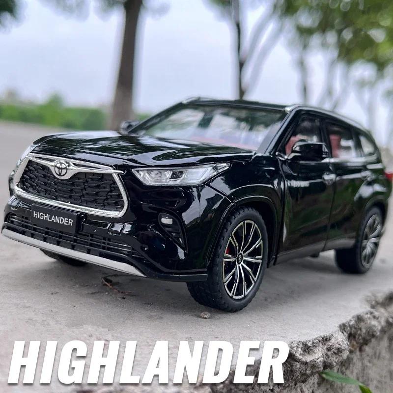 RE021:24 Toyota Highlander SUV Alloy Car Model Diecast & Toy Metal Off-road Vehicles Car Model High Simulation Collection Kids Gifts