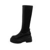 But Knee Boots Women's Autumn and Winter Velvet New Thick-soled Heightened Elastic Thin Boots Tall Knight Boots
