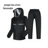 Men's Black Reflective Full-Body Raincoat and Pants Set for Motorcycle Riding