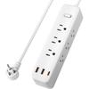 10FT Power Strip Surge Protector, 12-in-1 Power Bar with Multiple Outlets, 9 Outlet 3 USB Ports, Flat Plug Power Strip Surge Protector, Multi Outlet