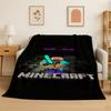 Classic SSandbox Cartoon Pixel Bulding Game Flannel Blanket Soft Warm Throw Blanket for Bedroom Living Room Bed Travel Gift