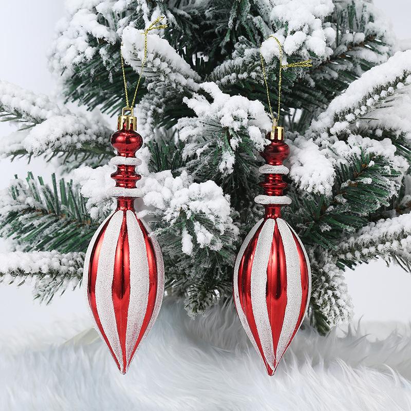 2pcs/set Christmas Tree Hanging Ornament Red White Candy Cane Pendant Navidad Home Xmas Gifts New Year Christmas Decor 2025