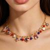 Red, White & Blue Independence Day Charm Necklace with Stars & Hearts
