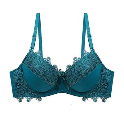 Sujetador de Encaje Sólido con Copa Fina Push Up Copa AB Sexy de Reúne Mujeres Sujetadores Ropa Interior de Señoras