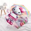 Hello Kitty,Rainbow Automatic Folding Umbrella-Simple 8-Rib Design, Bright Cartoon Pattern, Durable Iron Frame, Suitable For Travel, Outdoor