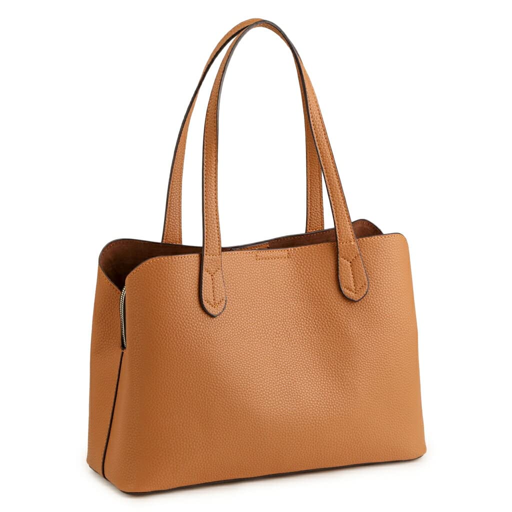 Lightweight Tote Faux For [Pragma] Bag, Leather, Tote, Adults, Simple, Clean, Handbag, Elegant, Cute, Soft, Shrink, Small... (Camel)