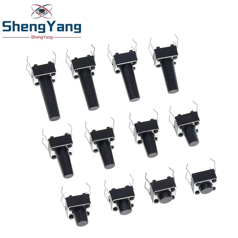 100/300pcs 6X6X5/4.3/5.5/6/7/8/9/10/13MM Tact Switch Push Button Switch 12V 4PIN DIP Micro Switch For TV/Toys/home use Button