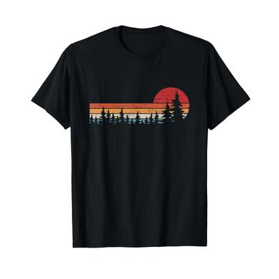 Trees Wildlife Nature Retro Forest T Shirt Vintage Soft Designer Clothes Homme Unisex Breathable Streetwear Graphic