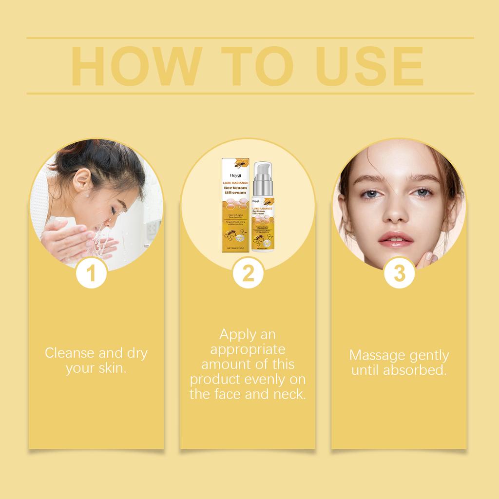 Crema Rassodante Viso al Veleno d'Ape Hoygi Collagen Boosting Trattamento Lifting Antirughe per Pelle Cadente e Linee Sottili