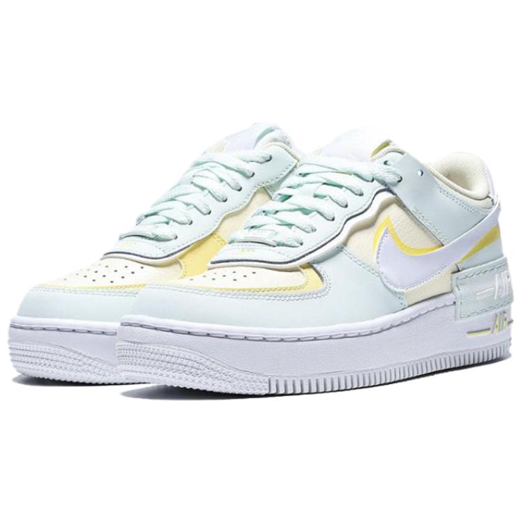 Nike Air Force1 Shadow Low Top Skateboard Shoes Women's Yellow White Green DZ1847-301