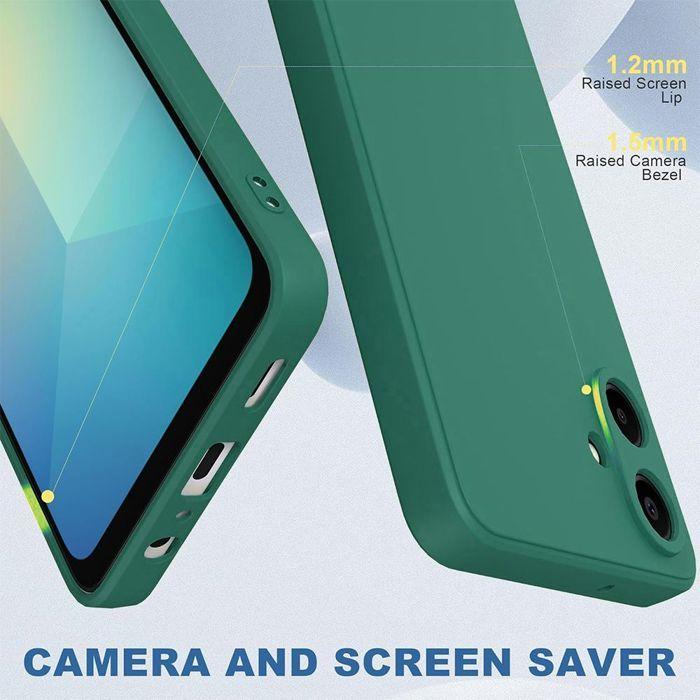 Coque de Protection - BOOLING - pour Samsung Galaxy A07 - Silicone Souple Antichoc - Vert Nuit - 2 Vitres