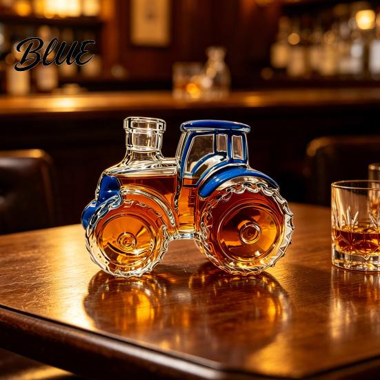 Bar Bottiglia Decorativa Forma di Trattore Bottiglia di Whiskey Forma di Veicolo Contenitore in Vetro Decanter Trasparente per Vino Fiaschetta per Liquori per Casa Cucina con