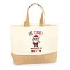 Jute Tote Bag - PLANETEE - Betty Pas Touche Père Noël - Natural Jute - Printed France - Multicolor