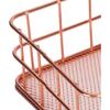 Rose Gold Wire Mesh Basket,Makeup Storage Basket Organizer Metal Desk Drawer Organizer Desktop Holder Tray Metal Grid Fruit Clothing Table Organizing