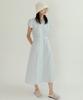 Lingseoul Stripe Button Shirring Dress-Stripe