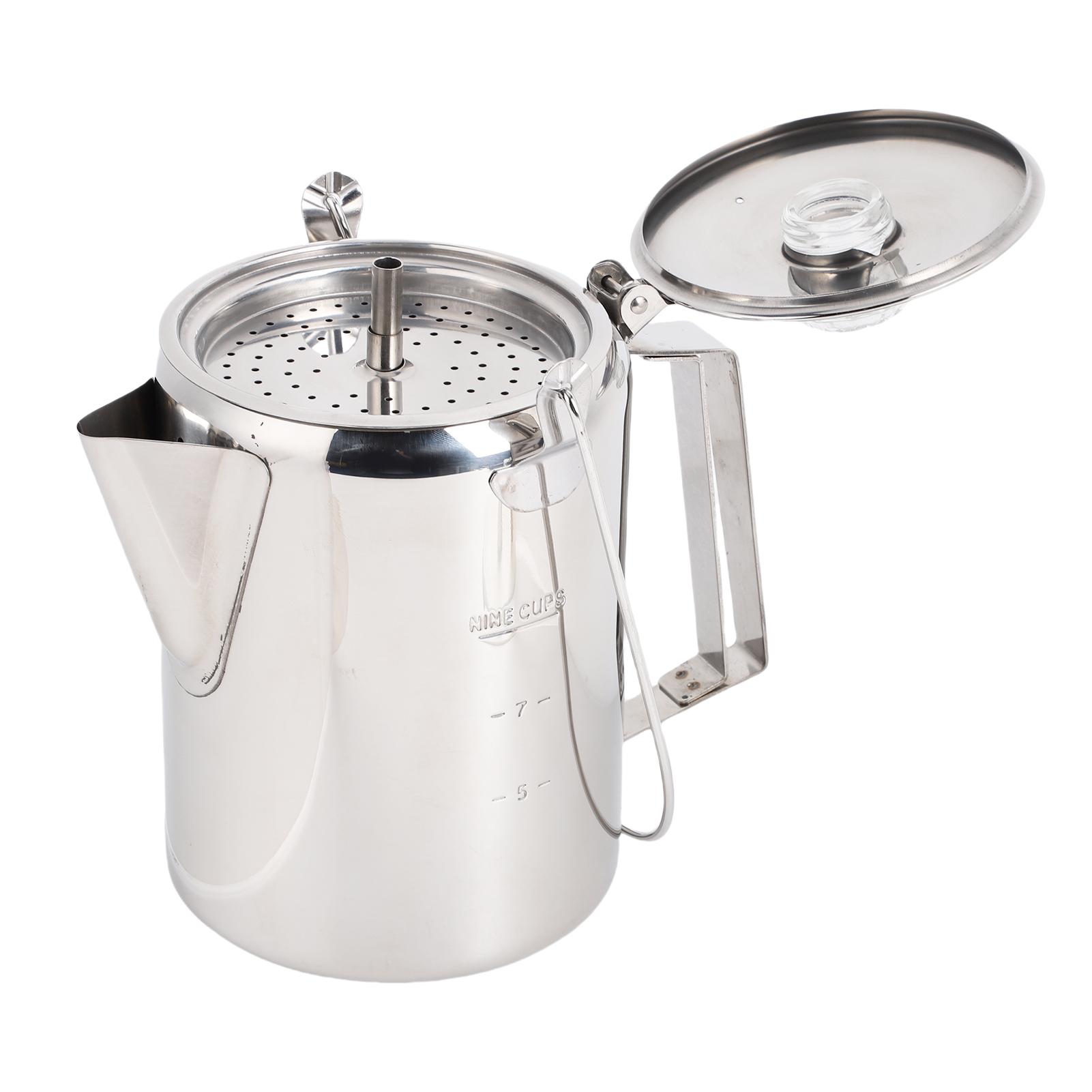 

Coffee Percolator with Filters 9 Cups Stainless Steel Camping Coffee Pot Stove Top Coffee Maker for Outdoor Backpacking RV Picnics