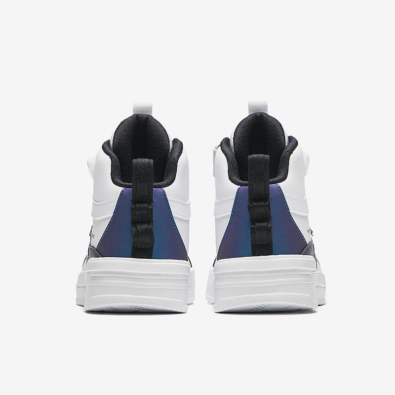 Anta Kids Synthetic Leather Fashion Versatile Shock Absorbing Lightweight High-Top Sneakers Kids Sneakers White Blue A12438002-4