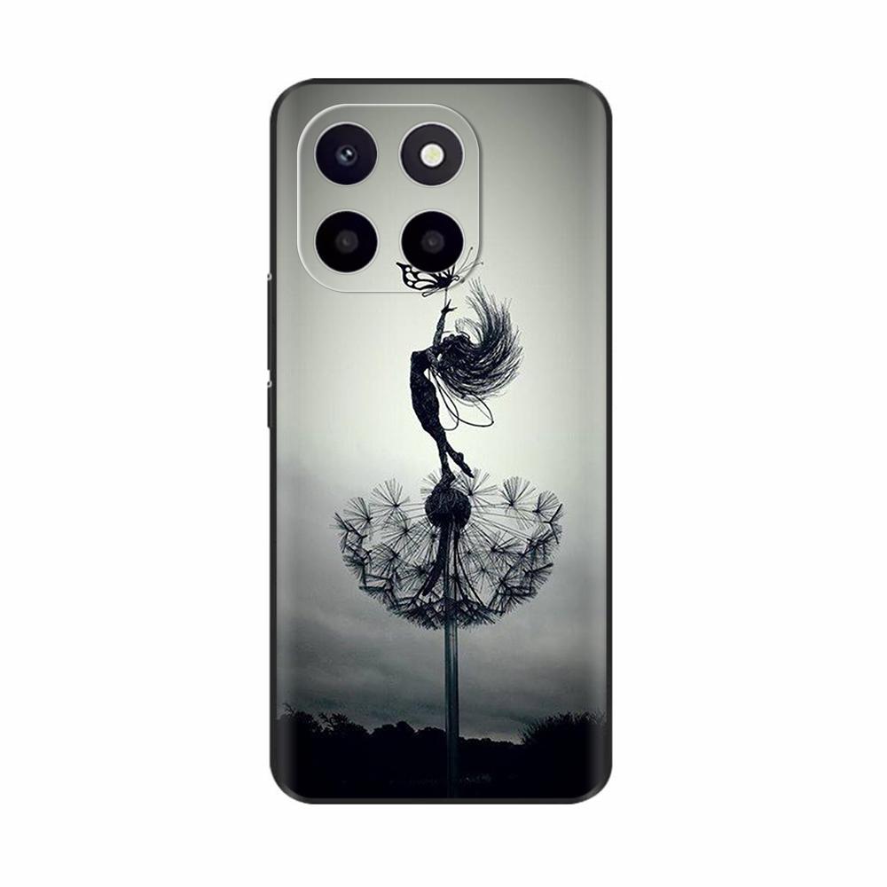 Pro Honor X6c Pouzdro Roztomilé TPU Silikonové Pouzdra na Telefon Pro Honor X6c Zadní Kryt HonorX6c X 6C Tištěná Květina Měkký Silikon Coque Fundas