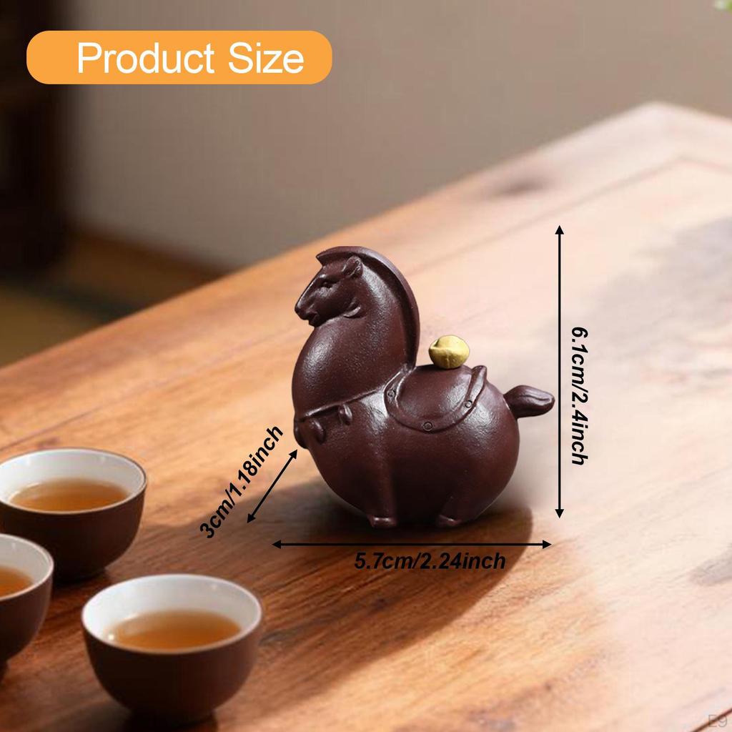 Clay Tea Pet Miniature Horse Figurine Ceremony Decor Small for Home
