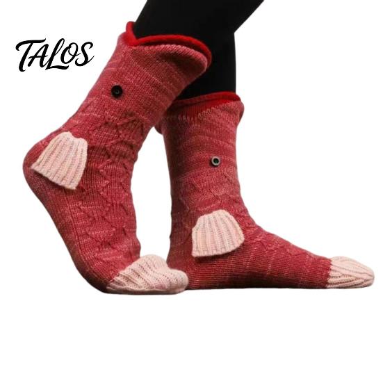 Calzini Coccodrillo da Uomo Lavorati a Maglia Animale Divertenti Caldi Invernali da Casa Unisex Stravaganti Carini Squalo Pesce Regalo Natale San Valentino Mamma Design Crew