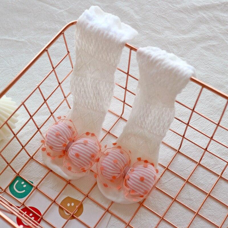 

Детские гольфы, хлопковые дышащие белые чулки с бантом и цветком, длинные носки для маленьких девочек, носки с рюшами для маленьких девочек M