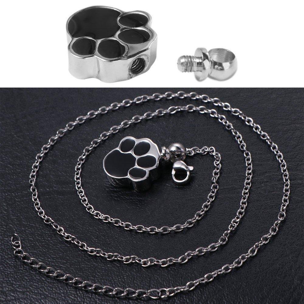 Waterproof Urn Necklaces Paw Print Ash Holder Necklace Wearable Urn Necklace  Fashion Accessories