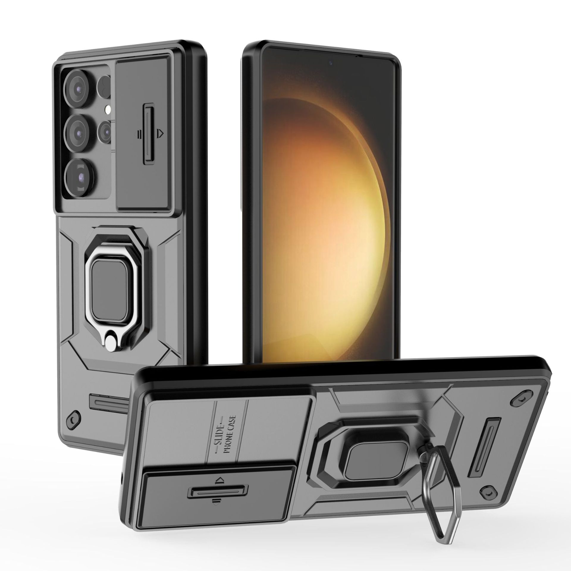 

Samsung Galaxy S24 Phone Case,Military-Grade Magnetic Kickstand Phone Case Cover for Samsung Galaxy S24 чёрный