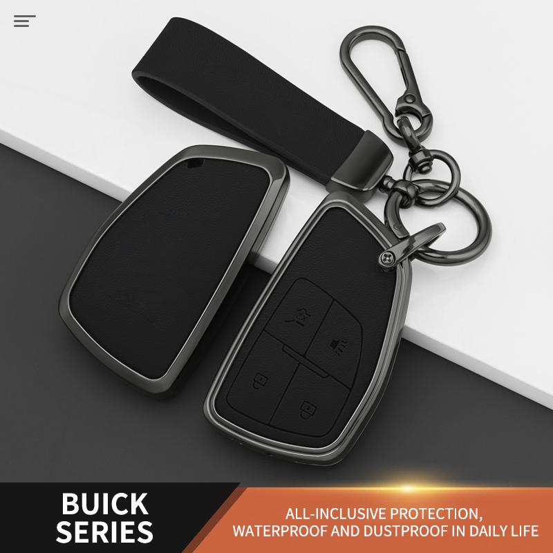 Leather Car Key Case for Chevrolet Tahoe Suburban for GMC Yukon for Buick S Plus Avenir