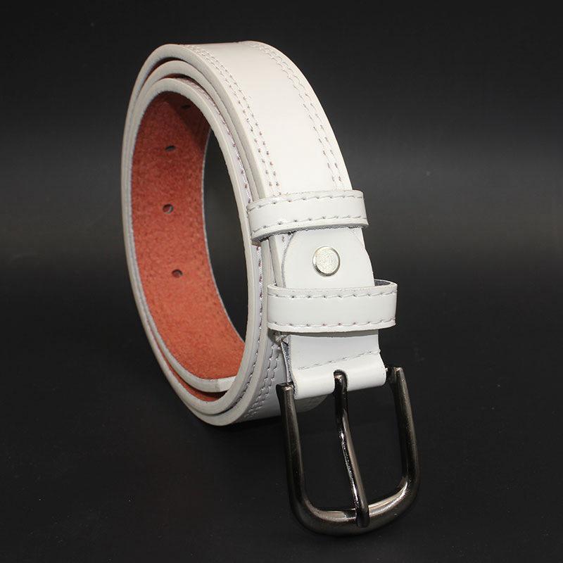 

Унисекс Белый Ремень с Гладкой Пряжкой для Повседневных и Модных Образов белый