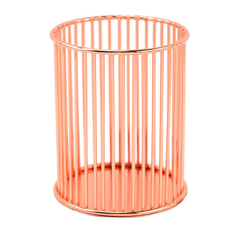 Nordic Gold Iron Art Pen & Makeup Brush Holder - Desktop Storage Tube