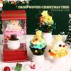 Knitted Christmas Tree  Portable Crochet Flowers Creative Knitted Ornament Handmade Artificial Flowers Crochet Christmas Decor