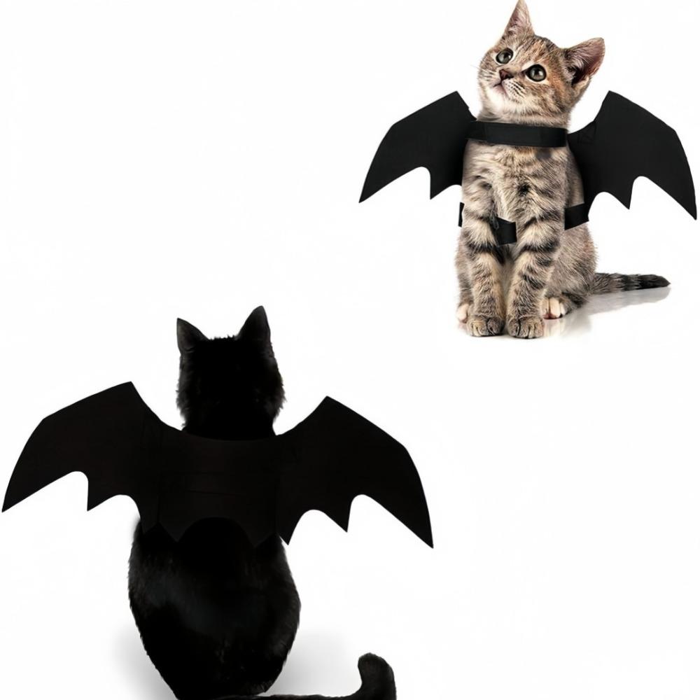 Pet Bat Wings Felt Straps Magic Tape Self-Adhesive Clothing For Small Cat Dogs Transformation Parties Halloween Funny Costumes