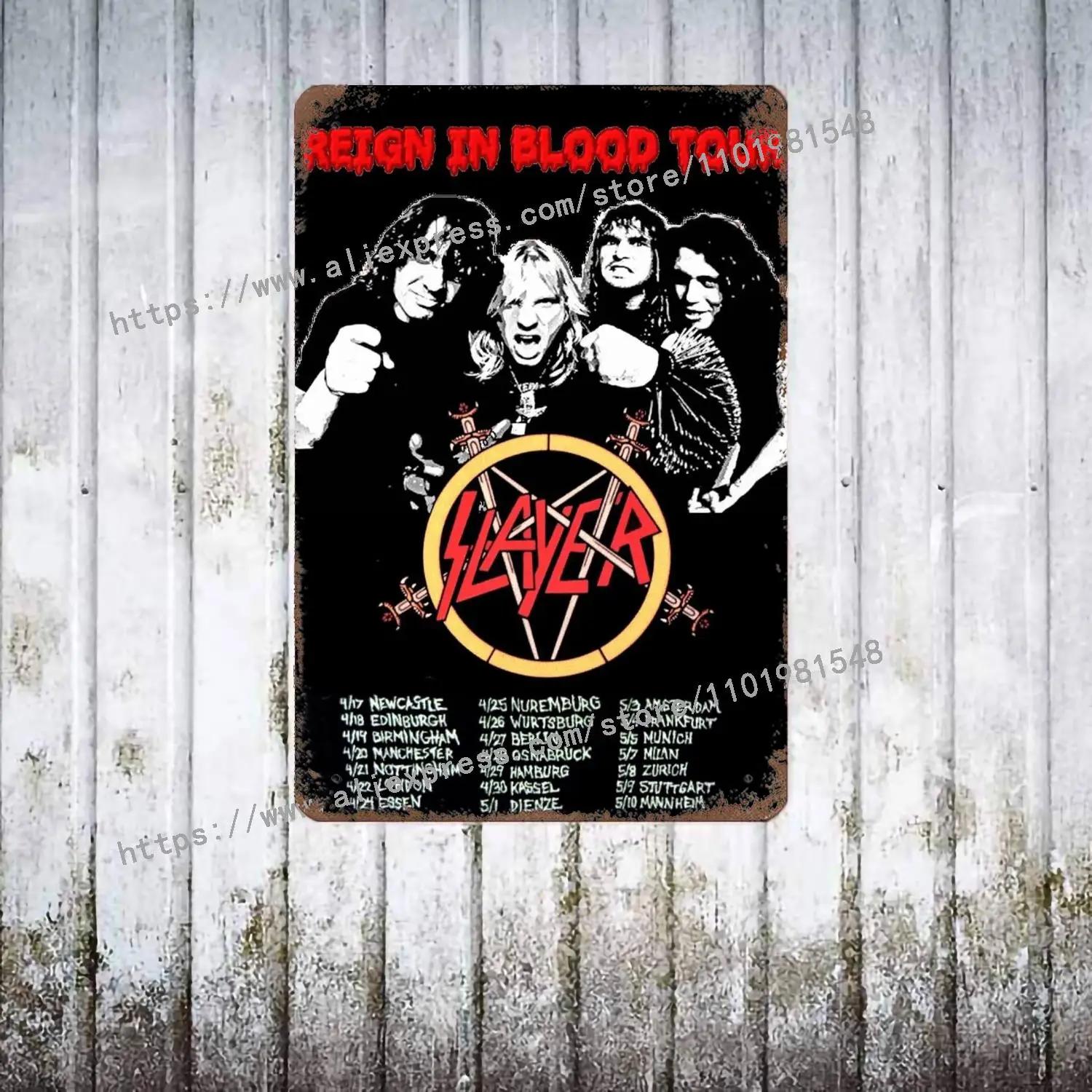 

Slayer Eagle Музичний Постер Декор Постер Вінтажний Металевий Знак Декоративна Табличка для Пабу Бару Чоловічої Печери Клубу Настінна Прикраса 20x30cm（7.8x11.8inch）