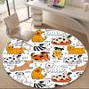1PC Dogs Puppies Office Round Area Rug, Mat Suitable For Office, Under Office Chairs Bedroom Living Room Home Decor, Room Deco