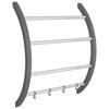 Towel Rack with Hooks Silver 56 X 16 X 72 Cm Aluminum