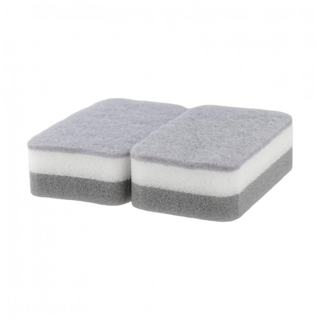 High Density Sponge 11 7 3 5cm Grey White for Easy For Kitchen Cleaning