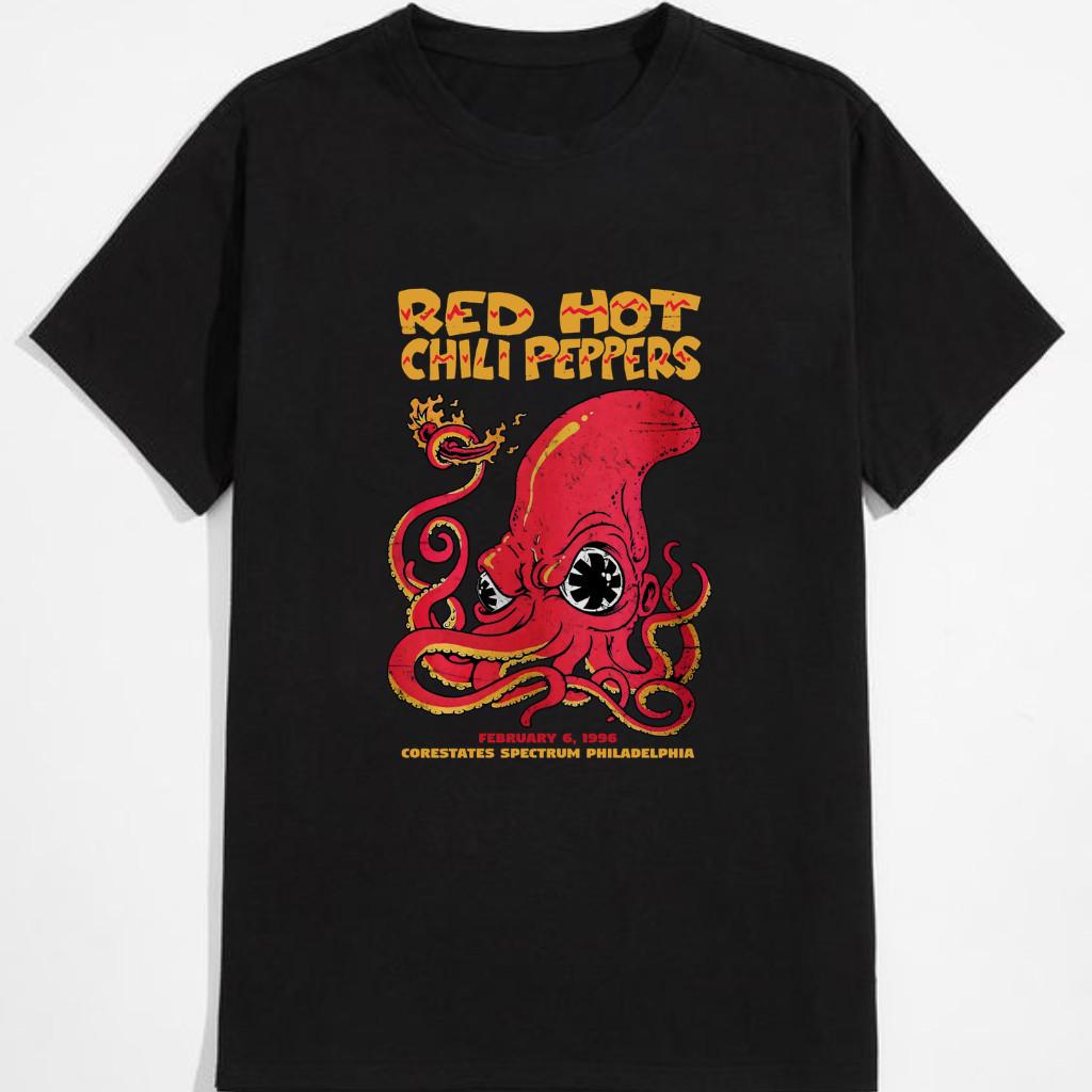 Vintage Red Hot Chili Peppers 1996 Tour Graphic Black Unisex Tshirt Fan Gift S