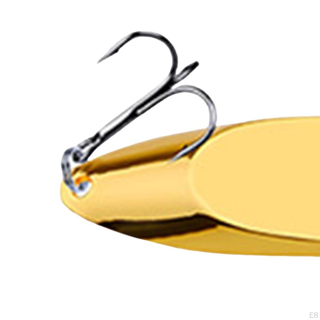 5 Pieces Fishing Spoons Lures Bass Baits Vertical with Hooks Freshwater Jigging
